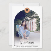 Modern Two Foto Arte Script Terracotta Abschluss Ankündigung (Vorderseite)