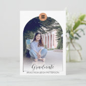 Modern Two Foto Arte Script Terracotta Abschluss Ankündigung (Stehend Vorderseite)