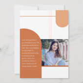 Modern Two Foto Arte Script Terracotta Abschluss Ankündigung (Rückseite)