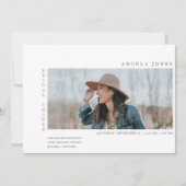 Modern Two Foto Bridal White Einladung (Vorderseite)