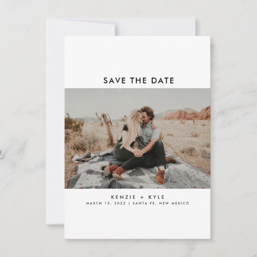 Modern Two Foto von Wedding Save the Date (Vorderseite)