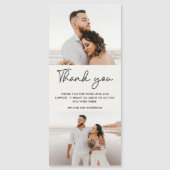 Modern Two Foto Wedding Vielen Dank Magnetkarte (Vorderseite)