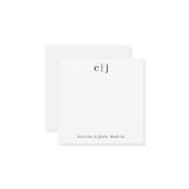 Modern Two Initial Monogram Couple Stationery Mitteilungskarte (Vorderseite/Rückseite Beispiel)