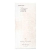 Modern Two Initial Monogram Salon Price List Menu Werbekarte (Hinten)