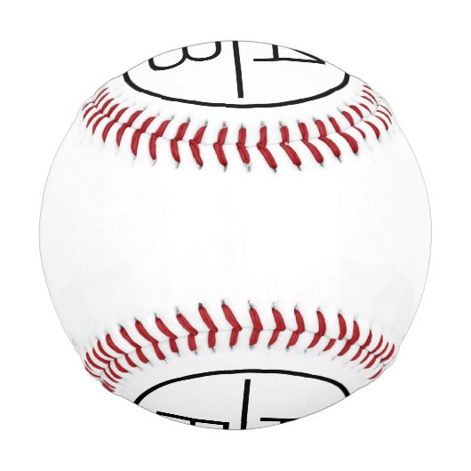 Modern Two Initials Monogramm Baseball (Rückseite)