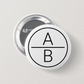 Modern Two Initials Monogramm Button (Vorne & Hinten)