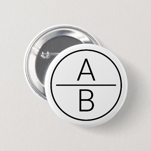 Modern Two Initials Monogramm Button (Vorne & Hinten)