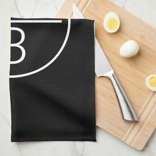 Modern Two Initials Monogramm Geschirrtuch (Viertel Falte)