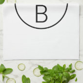 Modern Two Initials Monogramm Geschirrtuch (Gefaltet)