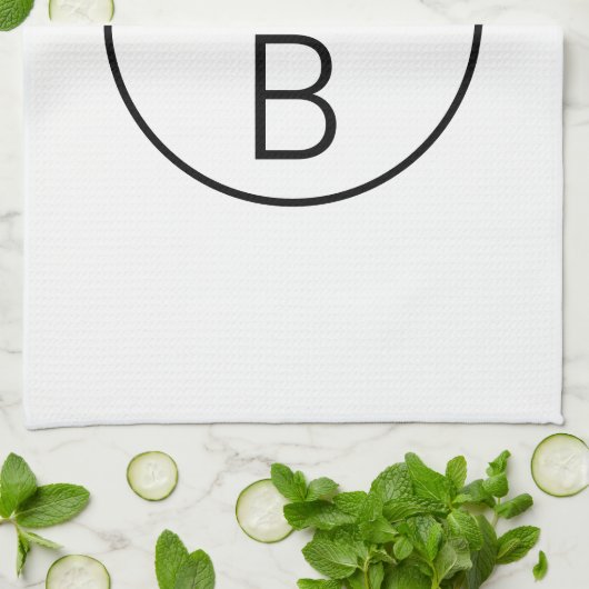 Modern Two Initials Monogramm Geschirrtuch (Gefaltet)