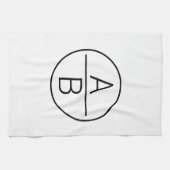 Modern Two Initials Monogramm Geschirrtuch (Horizontal)