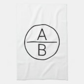 Modern Two Initials Monogramm Geschirrtuch (Vertikal)