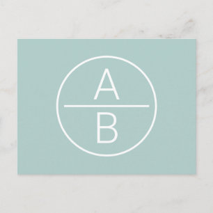 Modern Two Initials Monogramm Postkarte