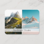 Modern Two Photo Photography QR Code Camera Visitenkarte (Vorderseite)