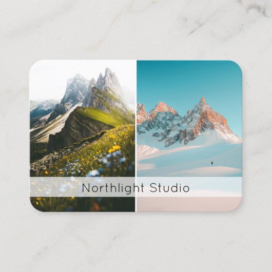 Modern Two Photo Photography QR Code Camera Visitenkarte (Vorderseite)