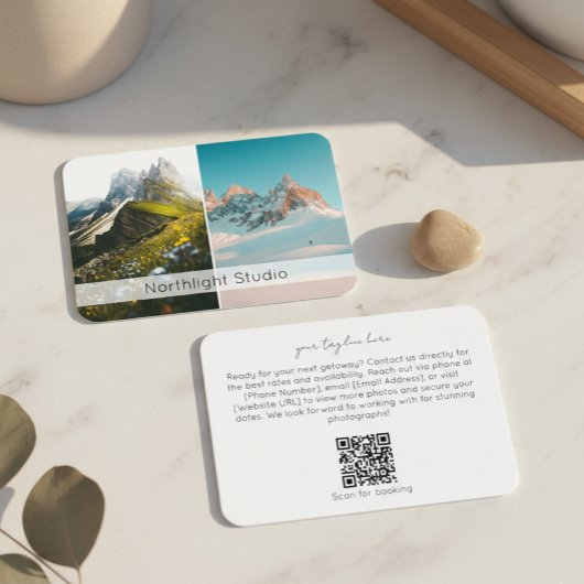 Modern Two Photo Photography QR Code Camera Visitenkarte