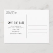 Modern Two Photo Wedding Save the Date Postcard Ankündigungspostkarte (Rückseite)