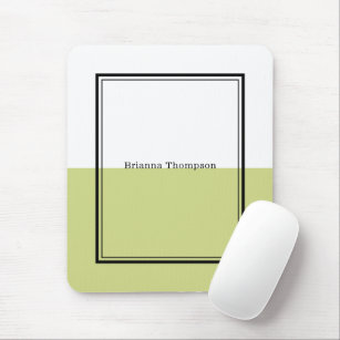 Modern Two Tone Color Block Lime Green Mousepad