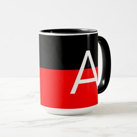 Modern Two Tone Monogram Tasse (VorderseiteRechts)