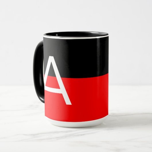 Modern Two Tone Monogram Tasse (Vorderseite Links)