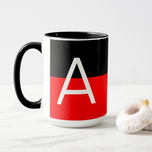 Modern Two Tone Monogram Tasse (Mit Donut)