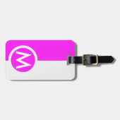 Modern Two Tone Pink Mit Monogramm Gepäckanhänger (Vorderseite horizontal)
