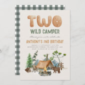 Modern Two Wild Camper Woodland 2 Einladung (Vorne/Hinten)