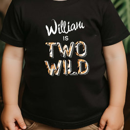 Modern Two Wild Simple Safari Thema 2. Geburtstag Kleinkind T-shirt