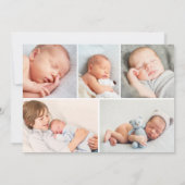 Modern Type Baby Boy Photo Gray Text Birth Ankündigung (Rückseite)