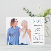 Modern Type bearbeitbare Farbkarte Save the Date Dankeskarte (Stehend Vorderseite)