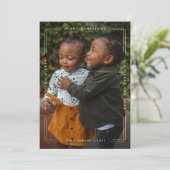 Modern Type Gold Overlay Frame Foto Weihnachten (Stehend Vorderseite)