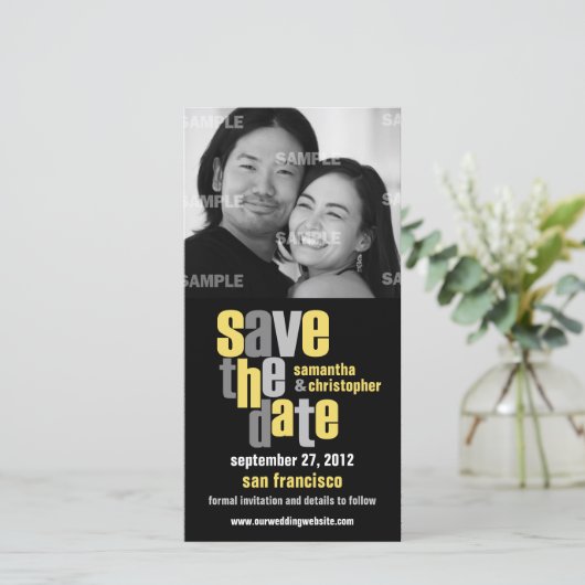 Modern Type Save the Date Fotokarte (Stehend Vorderseite)