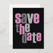 Modern Type Save the Date Postcard Ankündigungspostkarte (Vorne/Hinten)
