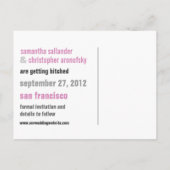 Modern Type Save the Date Postcard Ankündigungspostkarte (Rückseite)