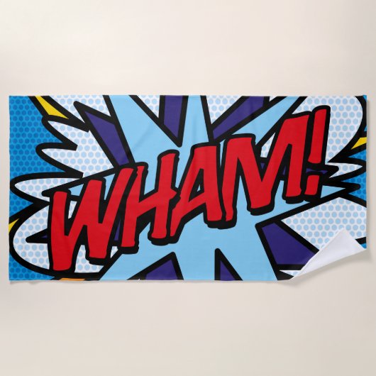 Modern Typografic Colorful Comic Book WHA Strandtuch (Vorderseite)