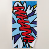 Modern Typografic Colorful Comic Book WHA Strandtuch (Vorderseite)