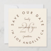 Modern Typografie Brown Cream Save the Date (Vorderseite)