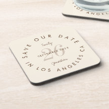 Modern Typografie Brown Cream Save the Date
