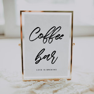 Modern Typografie Coffee Bar Hochzeitszeichen Poster
