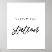 Modern Typografie Custom wedstation sign Poster (Vorne)