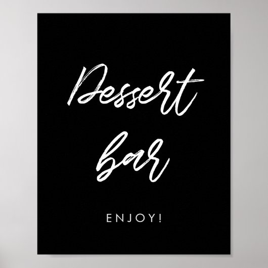 Modern Typografie Dessert Bar Hochzeitsstift Poster (Vorne)