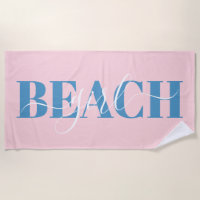 Modern Typografie Drehbuch Rosa Blau Strand Zitat
