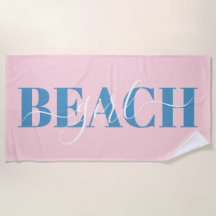 Modern Typografie Drehbuch Rosa Blau Strand Zitat