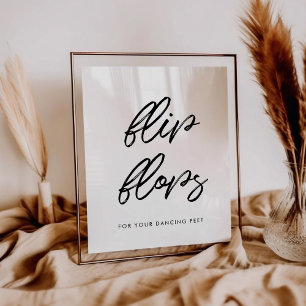 Modern Typografie Flip Flops Hochzeitssymbol Poster