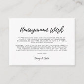 Modern Typografie Honeymoon Wunsch Begleitkarte (Vorderseite)