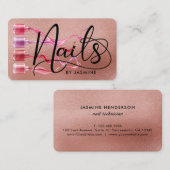 Modern Typografie Nails Rose Gold Fossil  Visitenkarte (Vorne/Hinten)