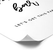 Modern Typografie Popcorn Bar wedsign Poster (Ecke)