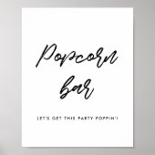 Modern Typografie Popcorn Bar wedsign Poster (Vorne)