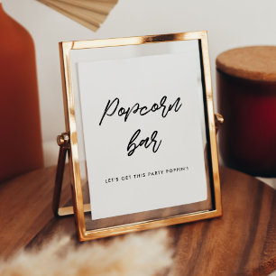 Modern Typografie Popcorn Bar wedsign Poster