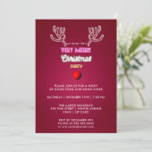 Modern Typografie Red Nose Rentiere Weihnachten Einladung (Stehend Vorderseite)